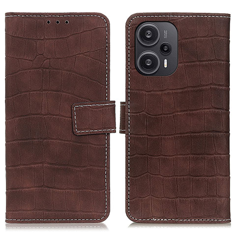 Coque Portefeuille Livre Cuir Etui Clapet K08Z pour Xiaomi Poco F5 5G Marron