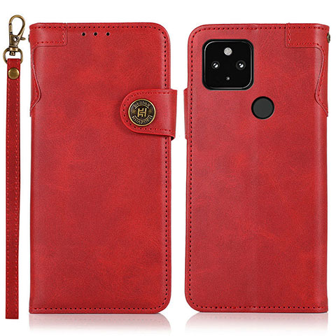 Coque Portefeuille Livre Cuir Etui Clapet K09Z pour Google Pixel 4a 5G Rouge