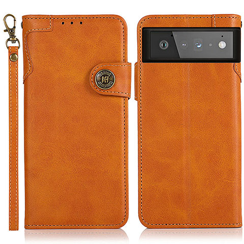 Coque Portefeuille Livre Cuir Etui Clapet K09Z pour Google Pixel 6 5G Marron