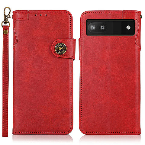 Coque Portefeuille Livre Cuir Etui Clapet K09Z pour Google Pixel 6a 5G Rouge