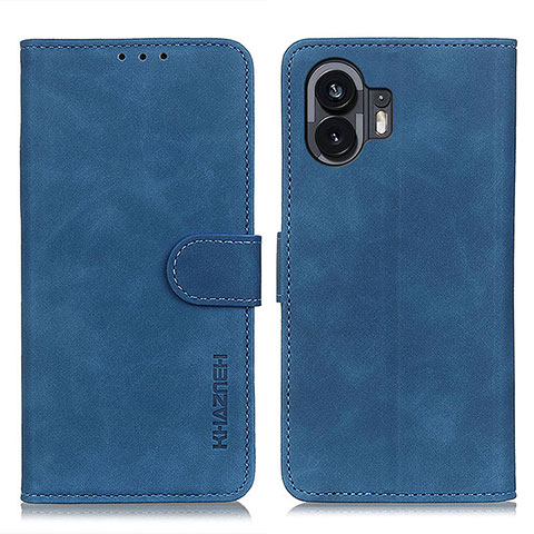 Coque Portefeuille Livre Cuir Etui Clapet K09Z pour Nothing Phone 2 Bleu