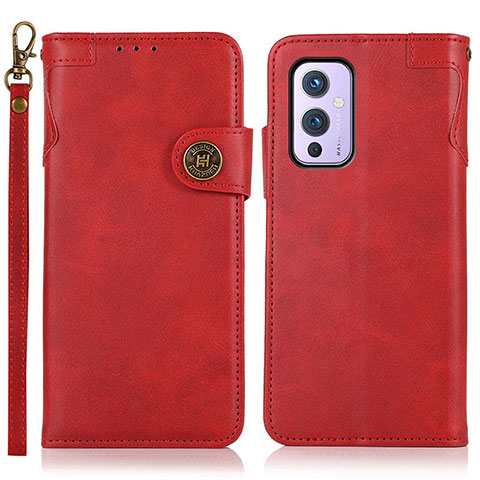 Coque Portefeuille Livre Cuir Etui Clapet K09Z pour OnePlus 9 5G Rouge