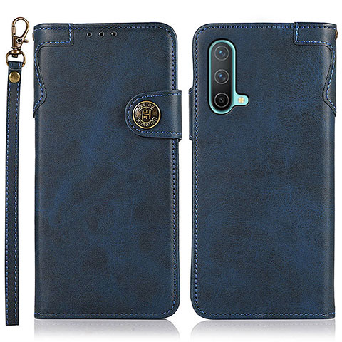 Coque Portefeuille Livre Cuir Etui Clapet K09Z pour OnePlus Nord CE 5G Bleu