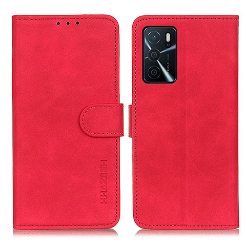 Coque Portefeuille Livre Cuir Etui Clapet K09Z pour Oppo A16 Rouge