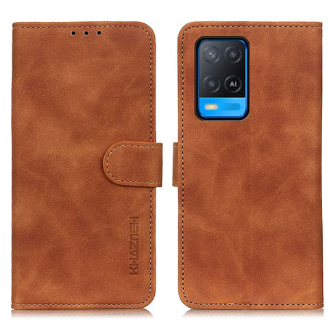 Coque Portefeuille Livre Cuir Etui Clapet K09Z pour Oppo A54 4G Marron