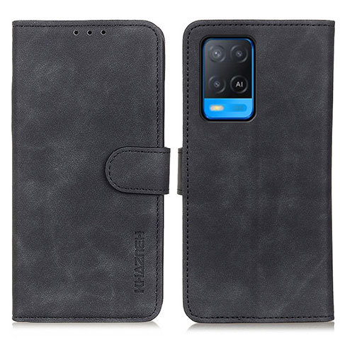 Coque Portefeuille Livre Cuir Etui Clapet K09Z pour Oppo A54 4G Noir