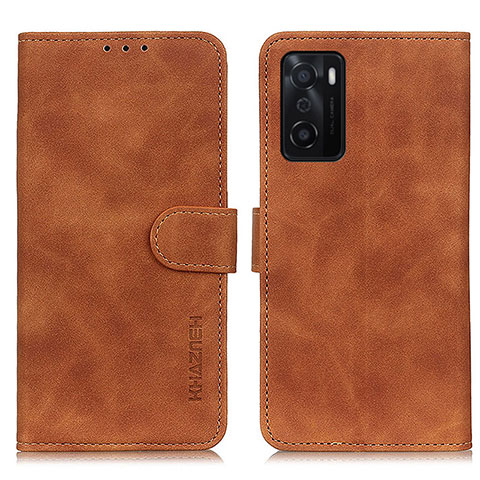 Coque Portefeuille Livre Cuir Etui Clapet K09Z pour Oppo A55S 5G Marron