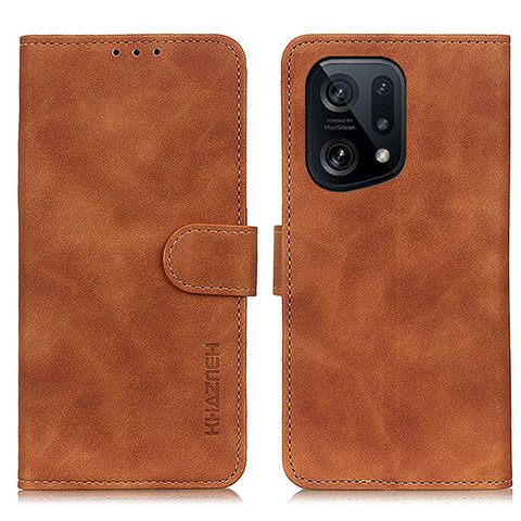 Coque Portefeuille Livre Cuir Etui Clapet K09Z pour Oppo Find X5 5G Marron