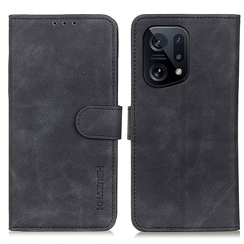 Coque Portefeuille Livre Cuir Etui Clapet K09Z pour Oppo Find X5 5G Noir