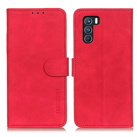 Coque Portefeuille Livre Cuir Etui Clapet K09Z pour Oppo K9 Pro 5G Rouge