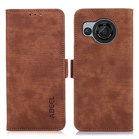 Coque Portefeuille Livre Cuir Etui Clapet K09Z pour Sharp Aquos R8s Marron