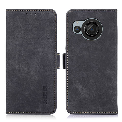 Coque Portefeuille Livre Cuir Etui Clapet K09Z pour Sharp Aquos R8s Noir