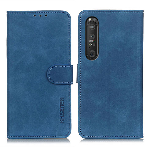 Coque Portefeuille Livre Cuir Etui Clapet K09Z pour Sony Xperia 1 III Bleu