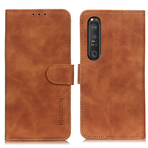 Coque Portefeuille Livre Cuir Etui Clapet K09Z pour Sony Xperia 1 III Marron