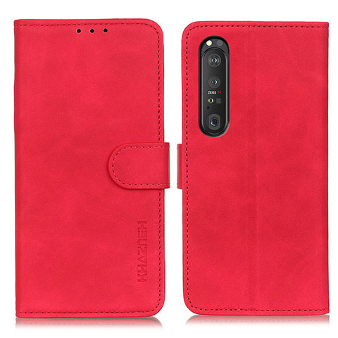 Coque Portefeuille Livre Cuir Etui Clapet K09Z pour Sony Xperia 1 III Rouge