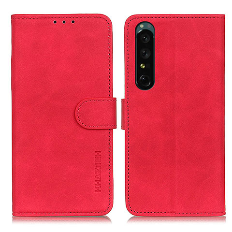 Coque Portefeuille Livre Cuir Etui Clapet K09Z pour Sony Xperia 1 IV Rouge