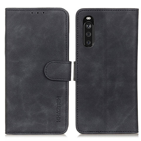 Coque Portefeuille Livre Cuir Etui Clapet K09Z pour Sony Xperia 10 III Noir