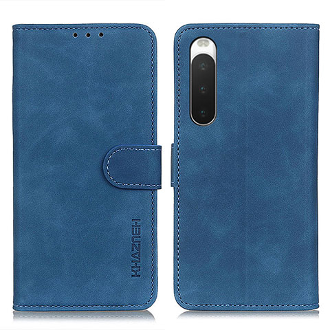 Coque Portefeuille Livre Cuir Etui Clapet K09Z pour Sony Xperia 10 IV Bleu