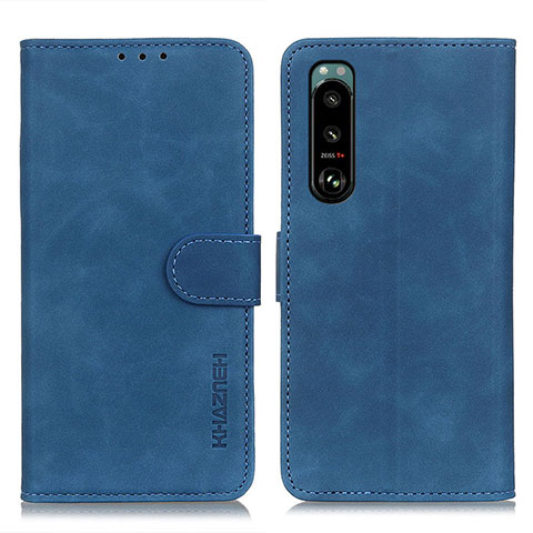 Coque Portefeuille Livre Cuir Etui Clapet K09Z pour Sony Xperia 5 III Bleu