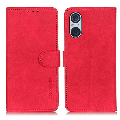 Coque Portefeuille Livre Cuir Etui Clapet K09Z pour Sony Xperia 5 V Rouge