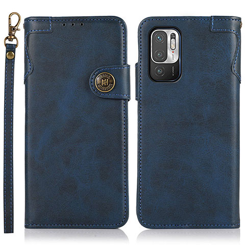 Coque Portefeuille Livre Cuir Etui Clapet K09Z pour Xiaomi Redmi Note 10 5G Bleu