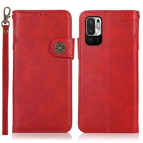 Coque Portefeuille Livre Cuir Etui Clapet K09Z pour Xiaomi Redmi Note 10 JE 5G Rouge