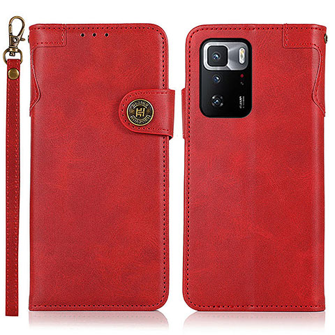 Coque Portefeuille Livre Cuir Etui Clapet K09Z pour Xiaomi Redmi Note 10 Pro 5G Rouge