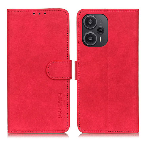 Coque Portefeuille Livre Cuir Etui Clapet K09Z pour Xiaomi Redmi Note 12 Turbo 5G Rouge