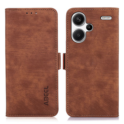 Coque Portefeuille Livre Cuir Etui Clapet K09Z pour Xiaomi Redmi Note 13 Pro+ Plus 5G Marron