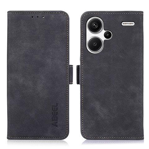 Coque Portefeuille Livre Cuir Etui Clapet K09Z pour Xiaomi Redmi Note 13 Pro+ Plus 5G Noir