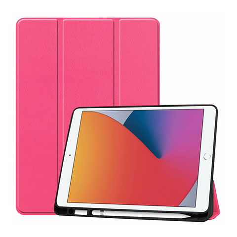 Coque Portefeuille Livre Cuir Etui Clapet L01 pour Apple iPad 10.2 (2020) Rose