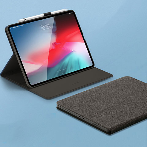 Coque Portefeuille Livre Cuir Etui Clapet L01 pour Apple iPad Pro 11 (2018) Gris