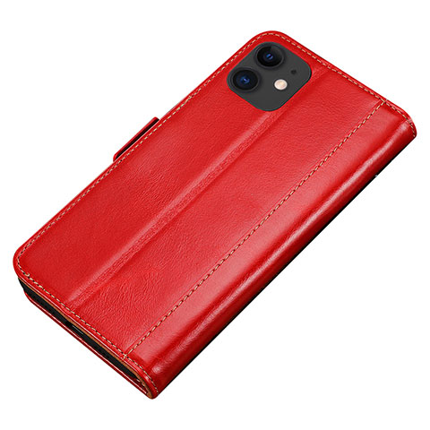 Coque Portefeuille Livre Cuir Etui Clapet L01 pour Apple iPhone 11 Rouge