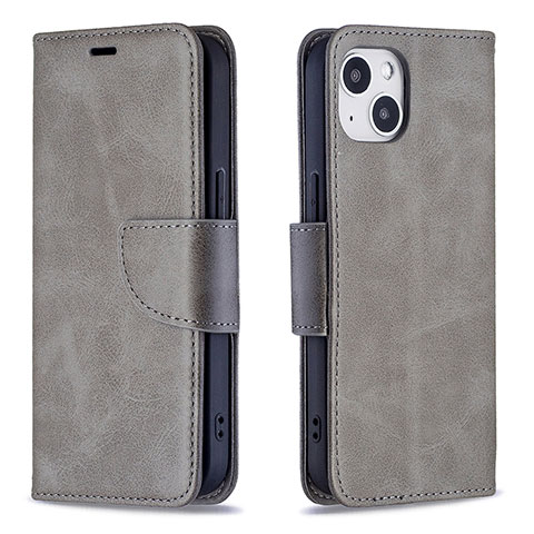 Coque Portefeuille Livre Cuir Etui Clapet L01 pour Apple iPhone 13 Gris