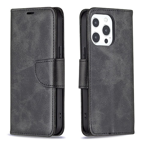 Coque Portefeuille Livre Cuir Etui Clapet L01 pour Apple iPhone 13 Pro Max Noir