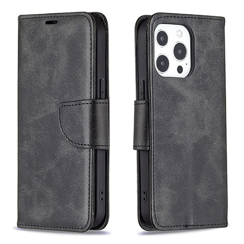 Coque Portefeuille Livre Cuir Etui Clapet L01 pour Apple iPhone 16 Pro Max Noir