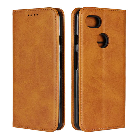 Coque Portefeuille Livre Cuir Etui Clapet L01 pour Google Pixel 3 Orange