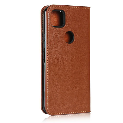 Coque Portefeuille Livre Cuir Etui Clapet L01 pour Google Pixel 4a Brun Clair