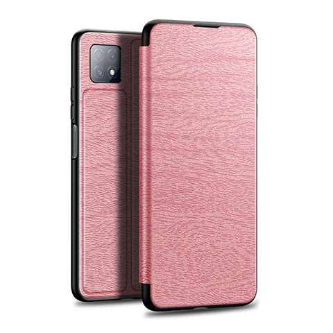 Coque Portefeuille Livre Cuir Etui Clapet L01 pour Huawei Enjoy 20 5G Or Rose