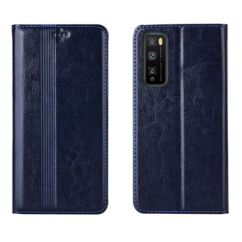 Coque Portefeuille Livre Cuir Etui Clapet L01 pour Huawei Enjoy 20 Pro 5G Bleu