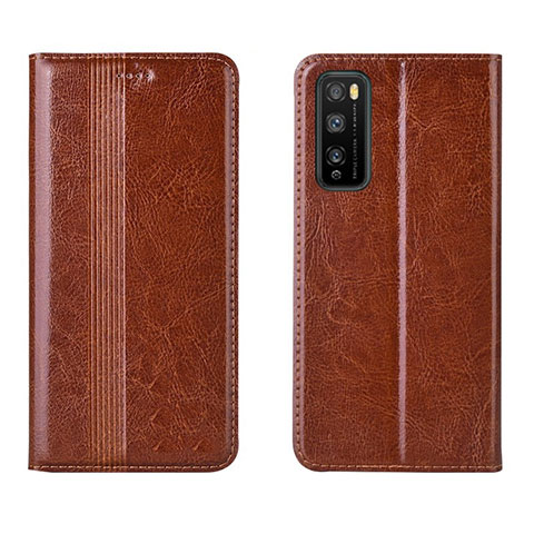 Coque Portefeuille Livre Cuir Etui Clapet L01 pour Huawei Enjoy 20 Pro 5G Orange