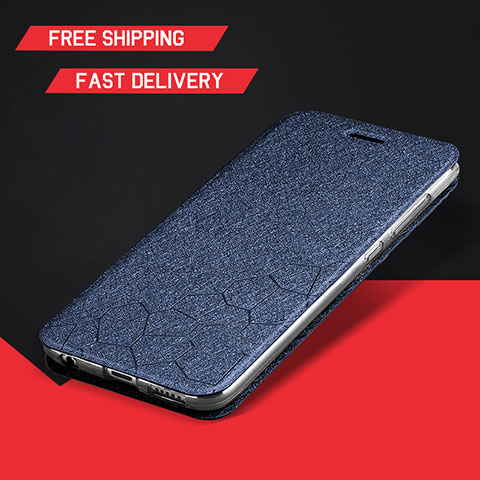 Coque Portefeuille Livre Cuir Etui Clapet L01 pour Huawei Enjoy 9 Plus Bleu