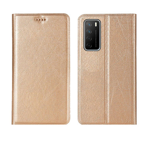 Coque Portefeuille Livre Cuir Etui Clapet L01 pour Huawei Honor Play4 5G Or