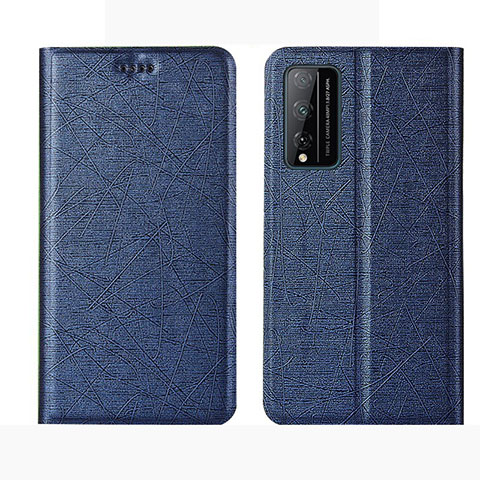 Coque Portefeuille Livre Cuir Etui Clapet L01 pour Huawei Honor Play4T Pro Bleu