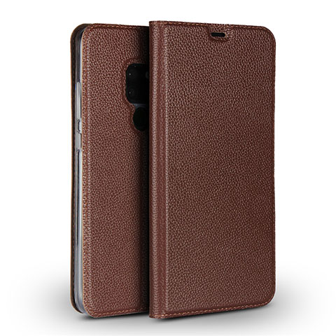 Coque Portefeuille Livre Cuir Etui Clapet L01 pour Huawei Mate 20 Marron