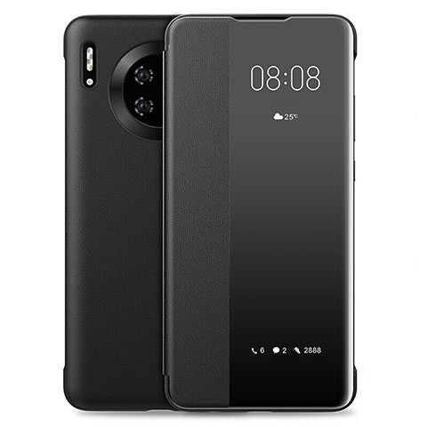 Coque Portefeuille Livre Cuir Etui Clapet L01 pour Huawei Mate 30 Noir