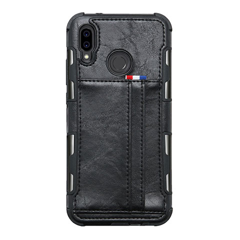 Coque Portefeuille Livre Cuir Etui Clapet L01 pour Huawei Nova 3e Noir