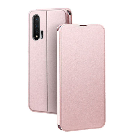 Coque Portefeuille Livre Cuir Etui Clapet L01 pour Huawei Nova 6 5G Or Rose