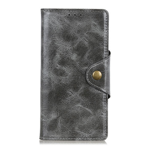 Coque Portefeuille Livre Cuir Etui Clapet L01 pour Huawei Y8p Gris