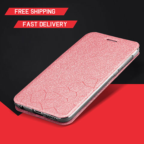 Coque Portefeuille Livre Cuir Etui Clapet L01 pour Huawei Y9 (2019) Or Rose